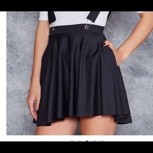 Matte pinafore pocket skater skirt -limited